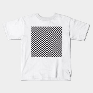 Black and white diamond optical illusion pattern Kids T-Shirt